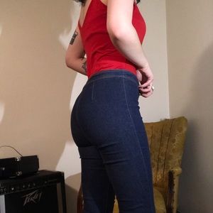 Suede Cross Tie - 90’s does 70’s High Waisted Jean